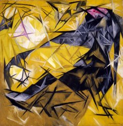 Natalia Goncharova Cats (rayist Percep.[tion] in Rose, Black, And Yellow) (koshki [luchistoe Vospr.{iiatie} Rozovoe, Chernoe I Zheltoe])